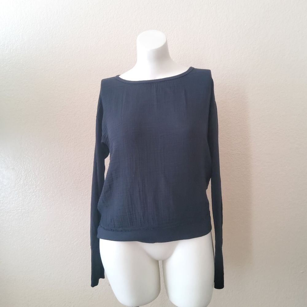 Red Haute Black Gauze Long Sleeve Knit Top Size M New
